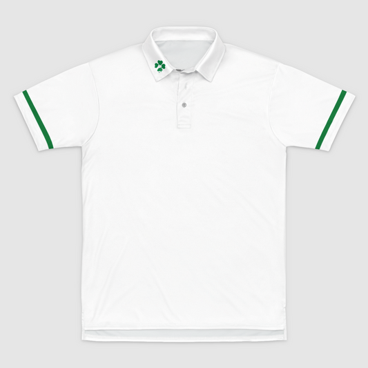 Lucky Golf Smooth White Mens Polo Shirt
