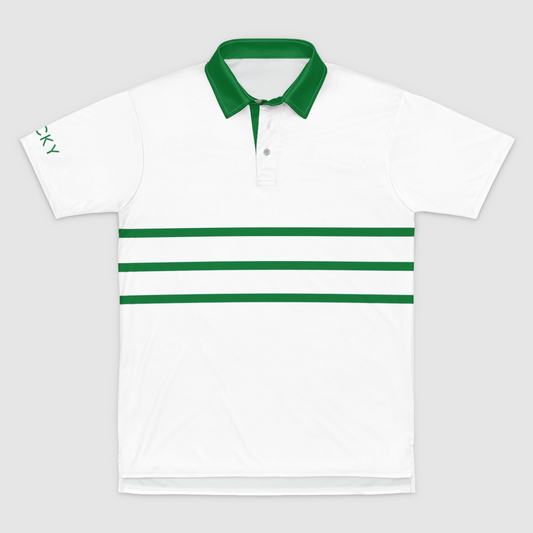 Lucky Golf Racer Stripes Mens Polo Shirt