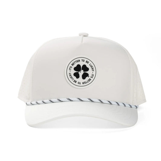 White "IT'S BETTER TO BE LUCKY" Patch Hat